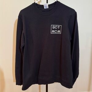 Black 'BOY MOM' Graphic Crewneck Sweatshirt